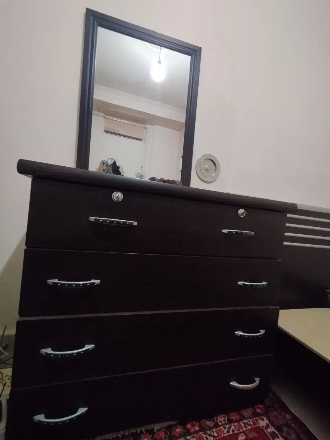 اینه و دراور چوبی|جاکفشی، کمد، دراور|تبریز, |دیوار