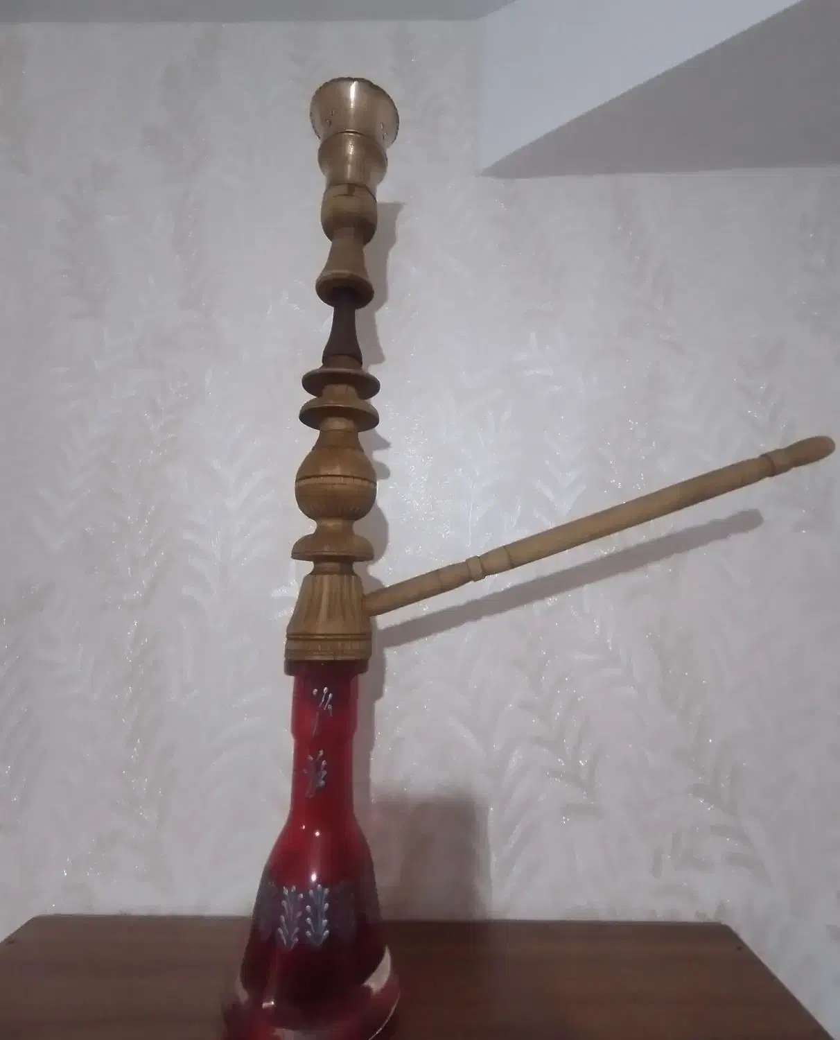 قلیان چوبی قدیمی|کلکسیون اشیاء عتیقه|اهر, |دیوار