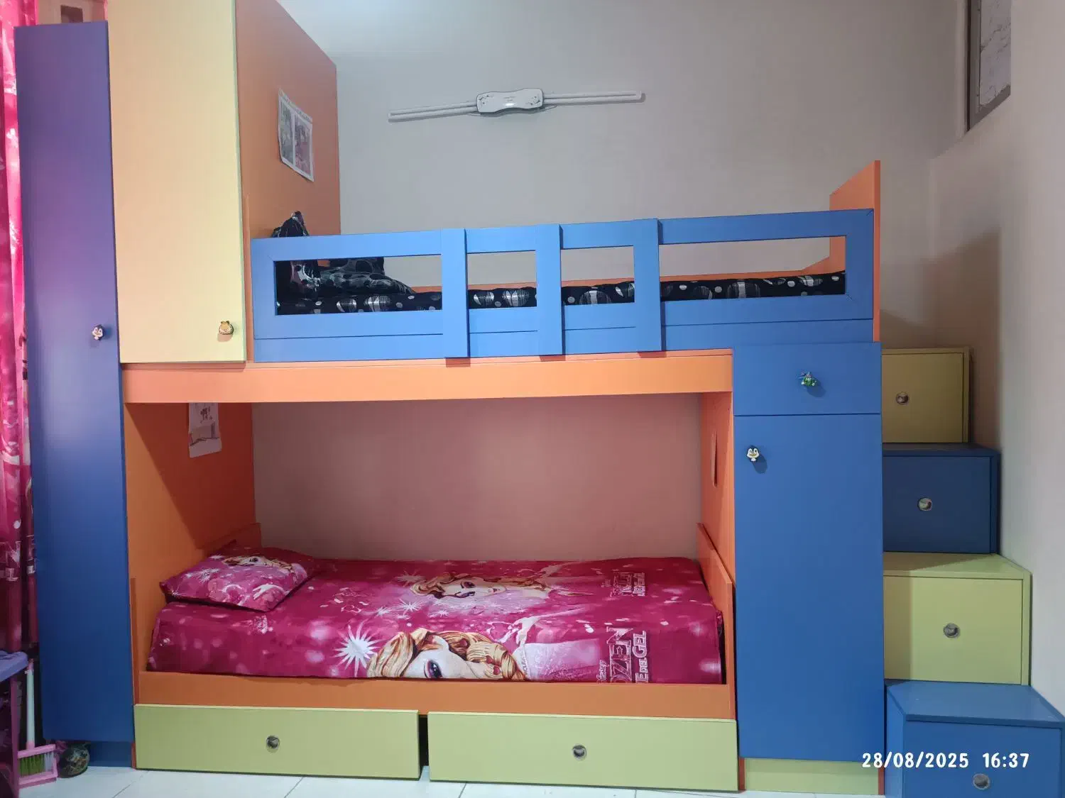 تخت دوطبقه نوجوان بدون تشک|تخت و سرویس خواب|تهران, دژکام|دیوار