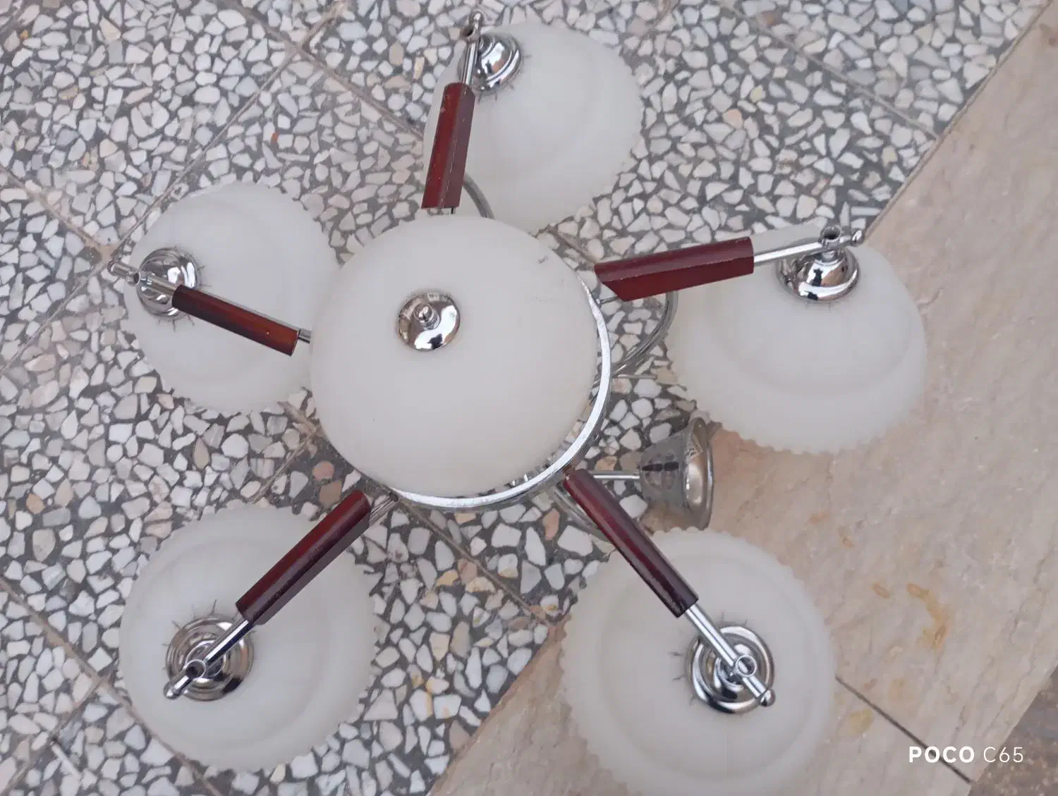 لوستر پنج شاخه|لوستر و چراغ آویز|آباده, |دیوار