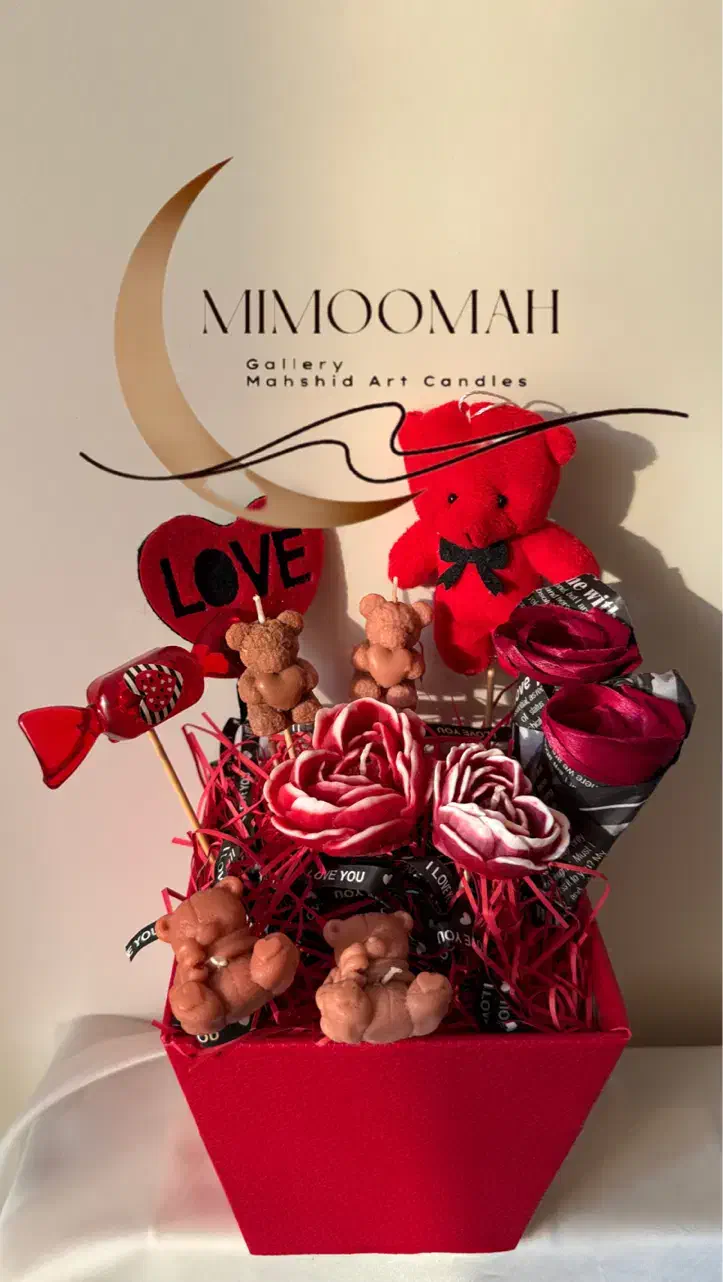 باکس هدیه ولنتاین شکلات شمع قلبی خرس گل|صنایع دستی و سایر لوازم تزئینی|تهران, پاسداران|دیوار