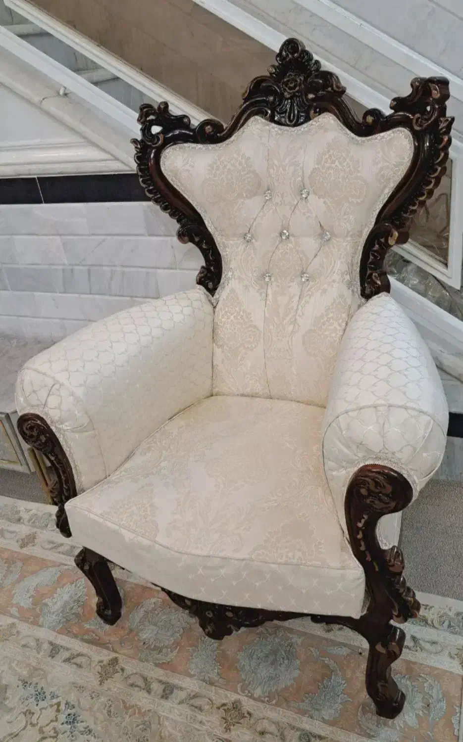 مبلمان سلطنتی تمام چوب7نفره نونوباکاورمناسب جهیزیه|مبلمان خانگی و میز عسلی|قم, زنبیل آباد|دیوار