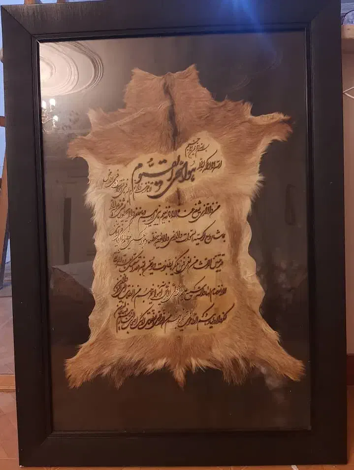 تابلوی پوست سمور طبیعی ، با قاب چوبی درحد نو|تابلو، نقاشی، عکس|لنگرود, |دیوار