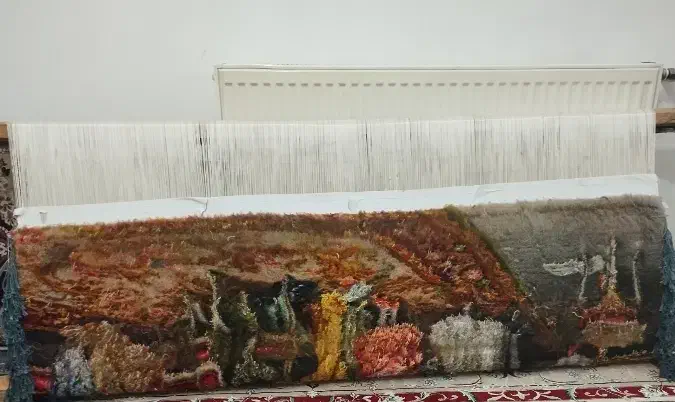 بافنده فرش نیمه کاره|تابلو فرش|سقز, |دیوار