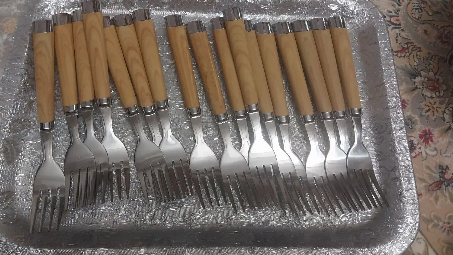 چنگال میوه طرح چوب و گیلاس خوری|ظروف سرو و پذیرایی|الوند, |دیوار