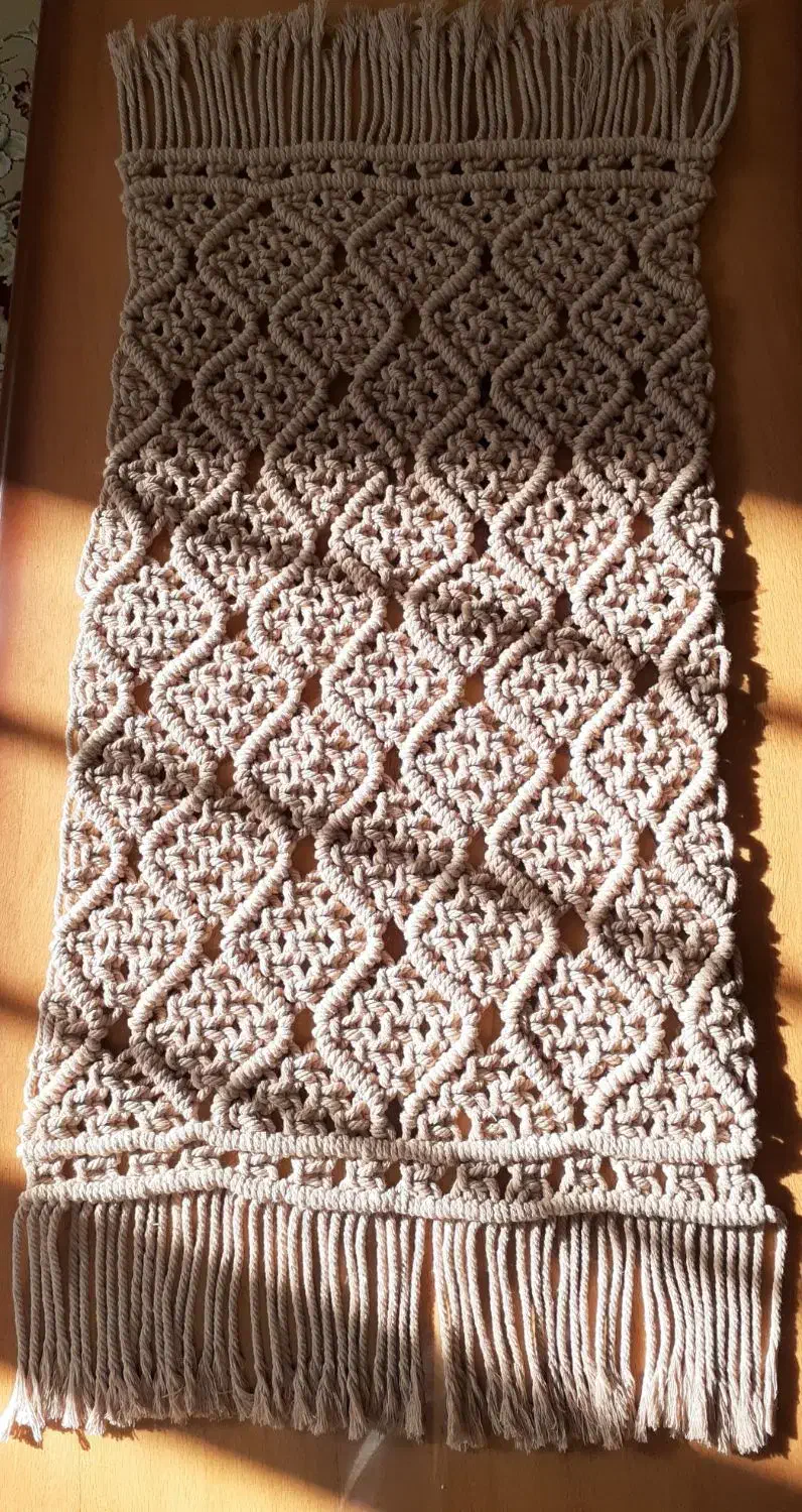 رانر وکوسن مکرومه|پرده، رانر، رومیزی|آباده, |دیوار