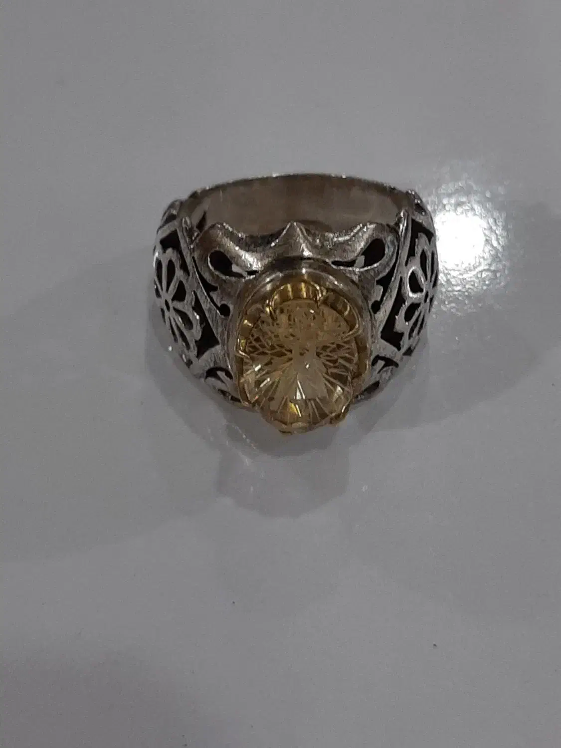 انگشتر نقره نگین سیترین|جواهرات|پرند, فاز ۴|دیوار