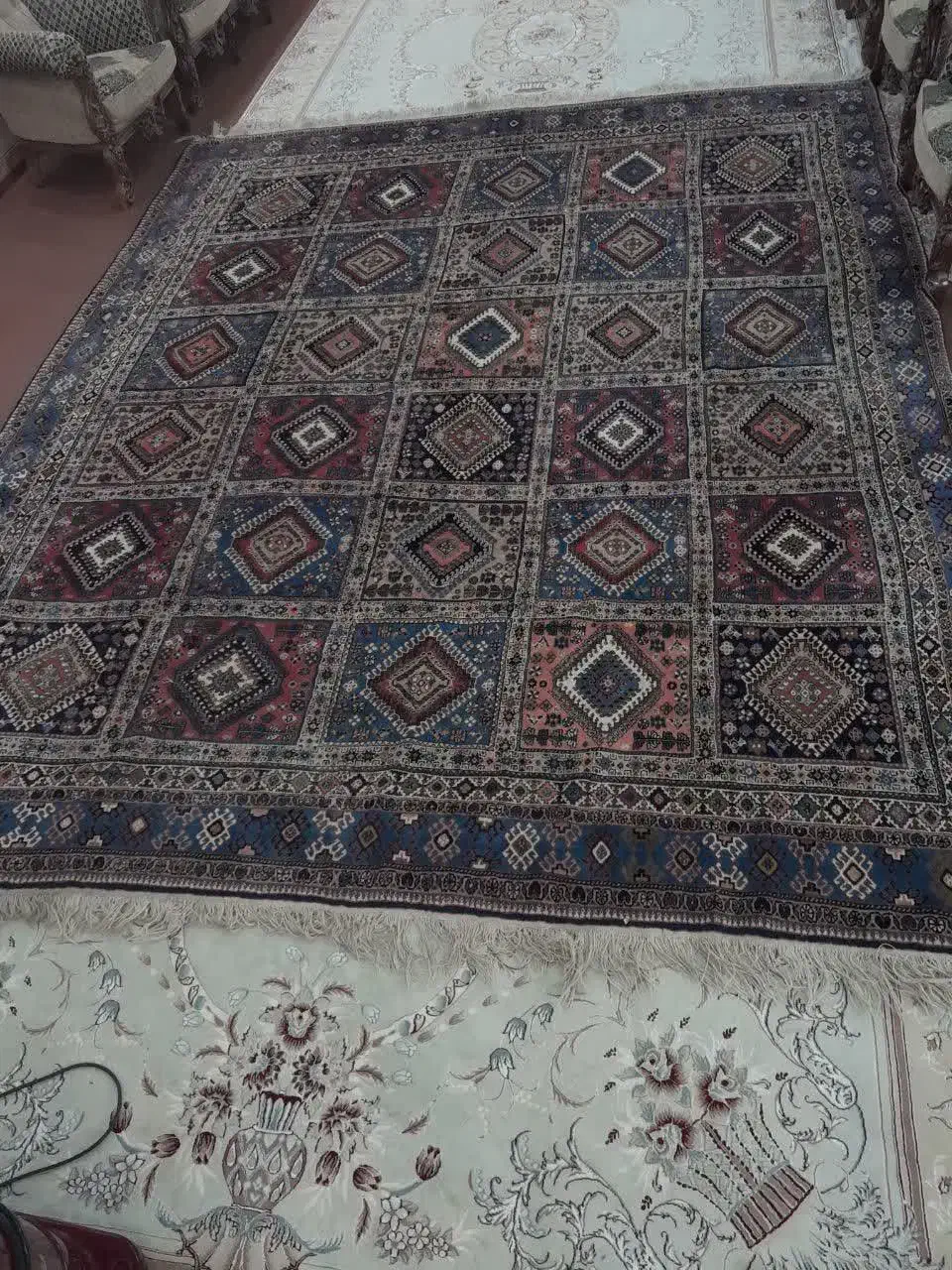 فرش دست باف دیلم تار و پود پشم|فرش|مبارکه, |دیوار