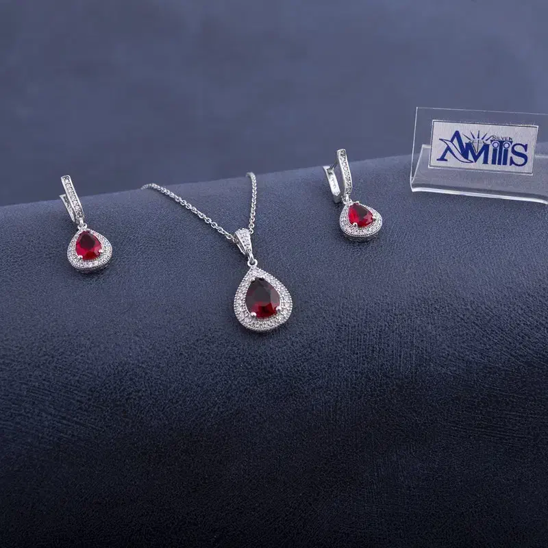 نیم ست نقره زنانه یاقوت AMT-N205 قیمت 4090000 توما|جواهرات|رشت, بازار|دیوار