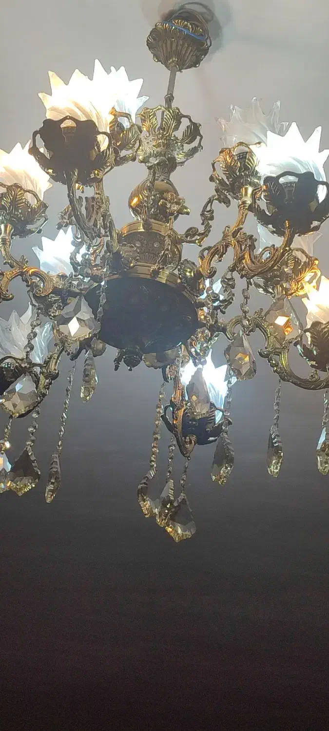 لوستر برنزی اصل|لوستر و چراغ آویز|تبریز, |دیوار