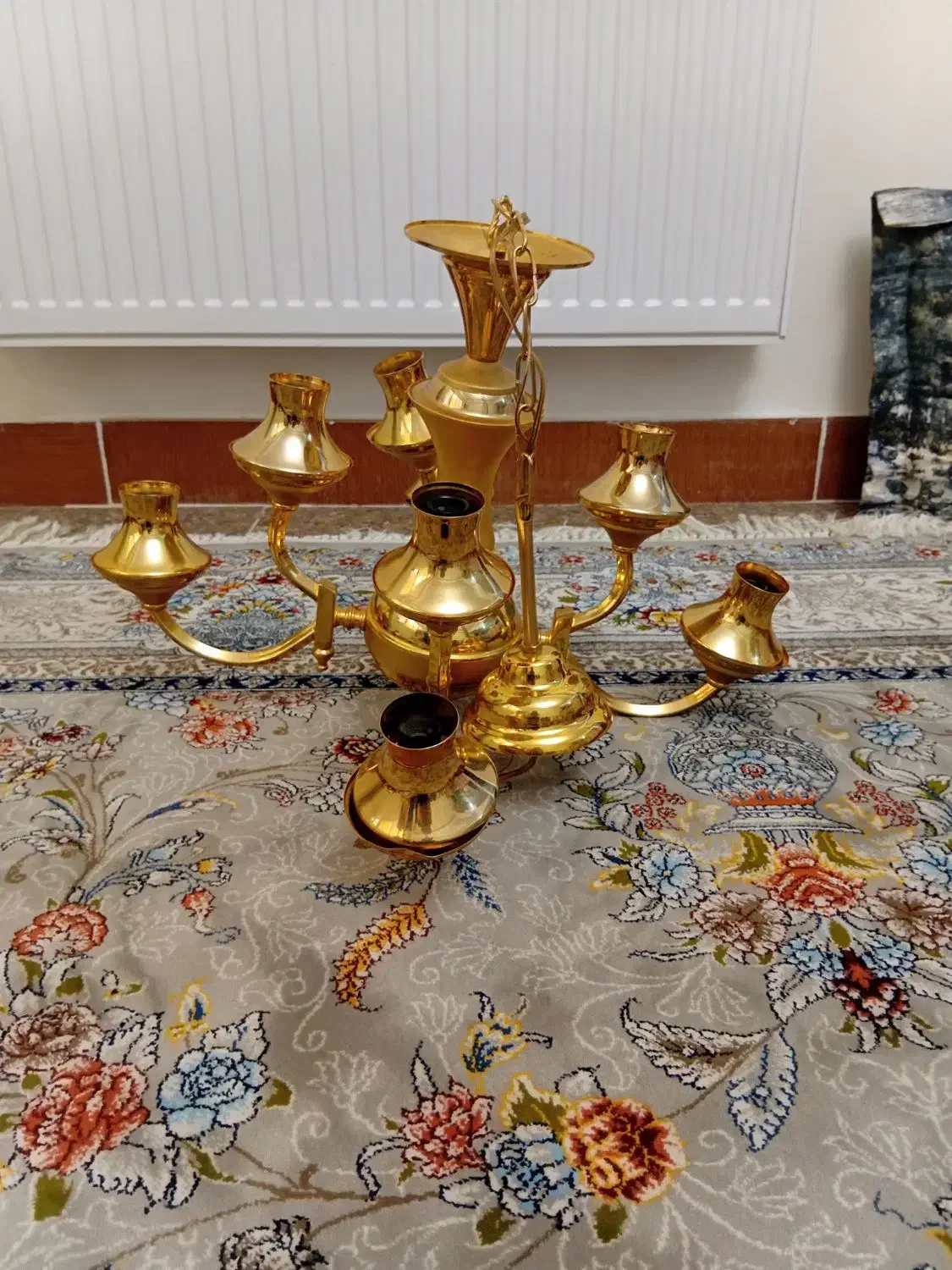 لوستر ۴ شاخه  طلایی|لوستر و چراغ آویز|تبریز, |دیوار