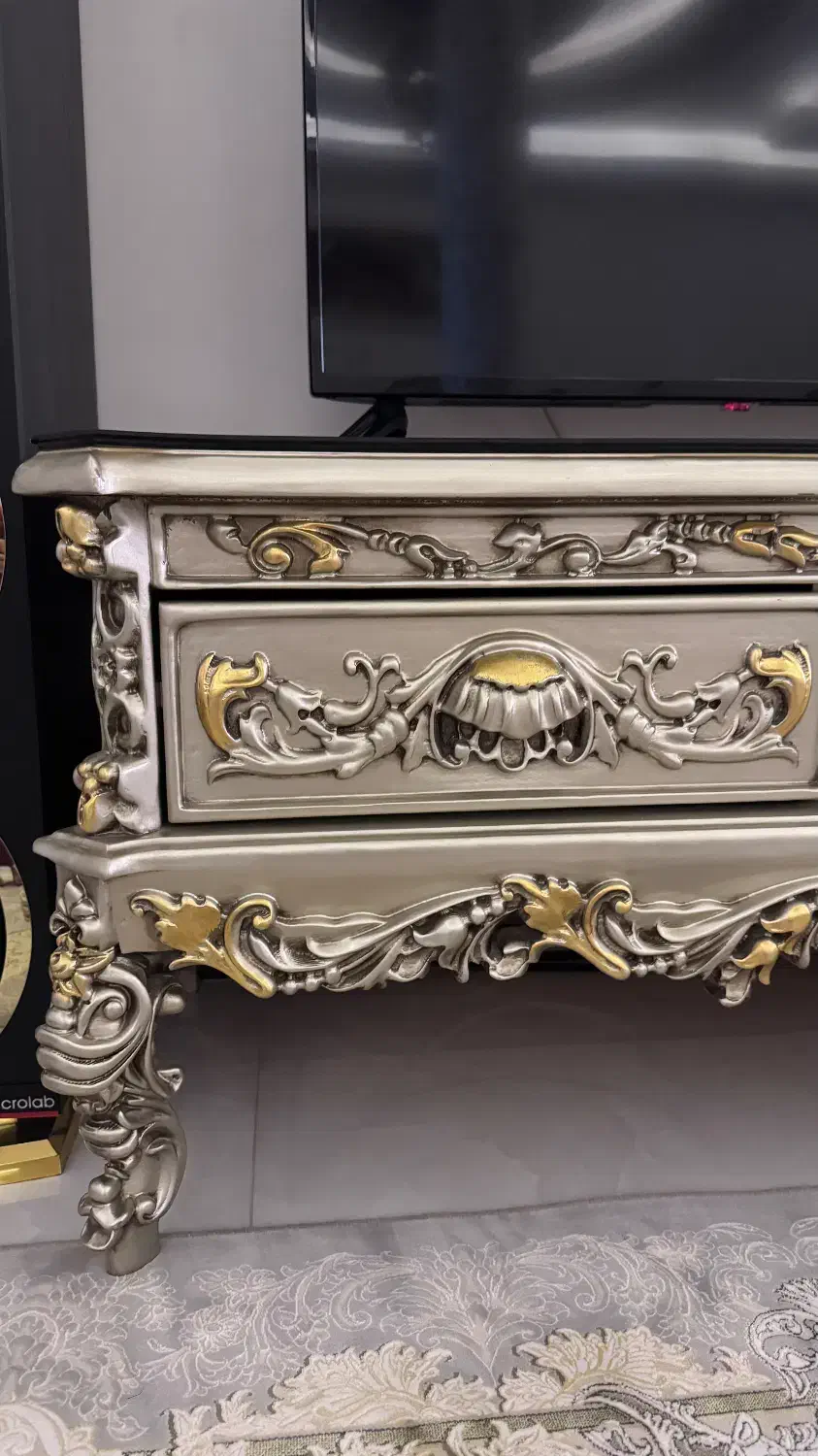 میز تلوزیون منبت کاری شده سنگین|میز تلویزیون|قم, مسجد امام حسن|دیوار