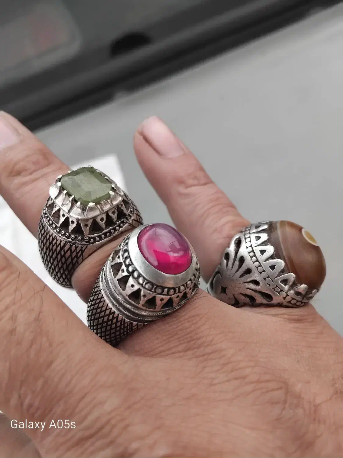 سه عدد انگشتر نقره|جواهرات|شیرود, |دیوار