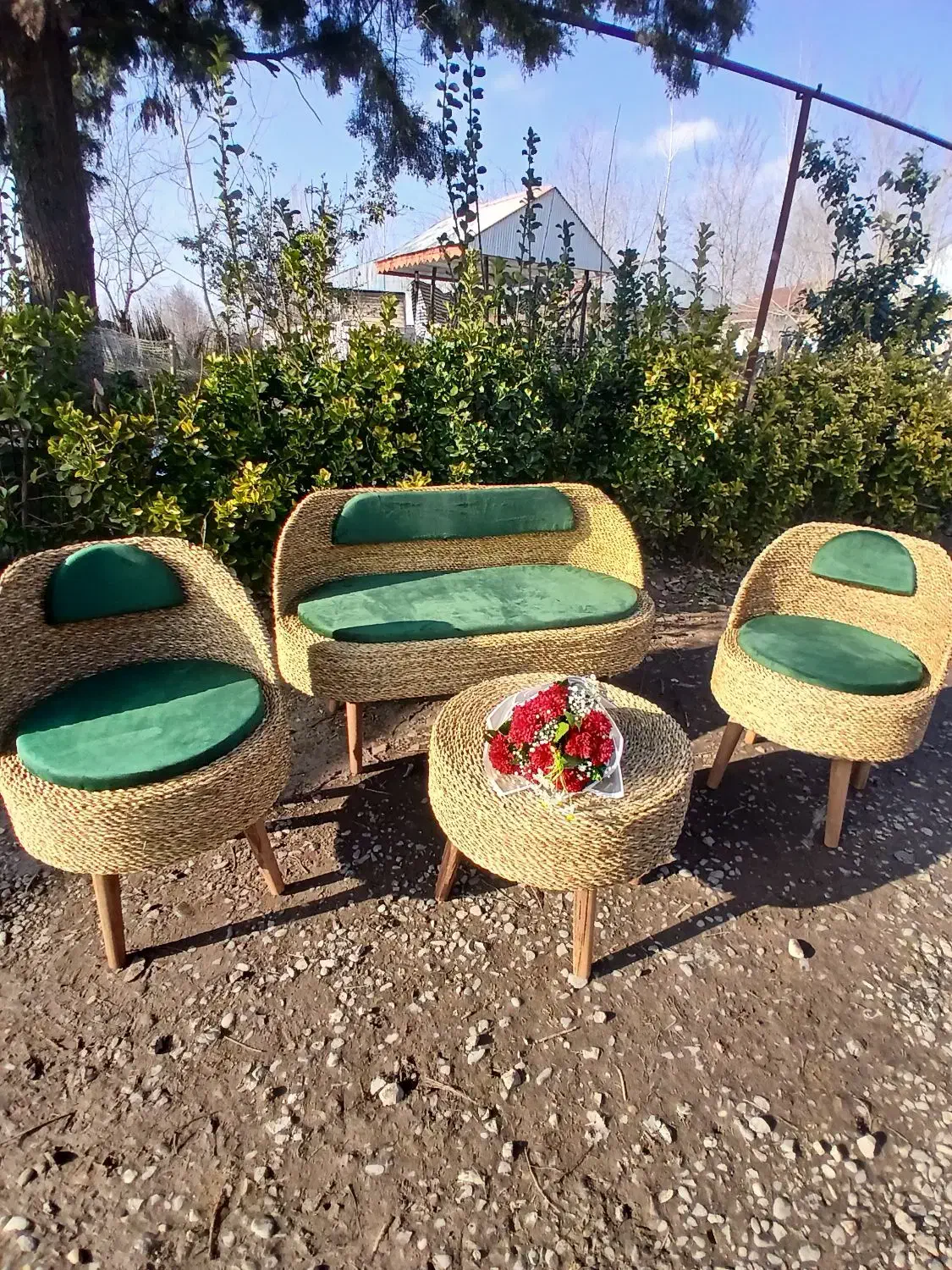 ست‌ حصیری دست‌دوز با رنگ دلخواه|صنایع دستی و سایر لوازم تزئینی|رشت, پارک شهر|دیوار