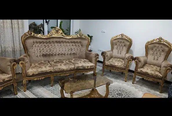 مبل ۹ نفره با میز و عسلی|مبلمان خانگی و میز عسلی|لنجان, |دیوار