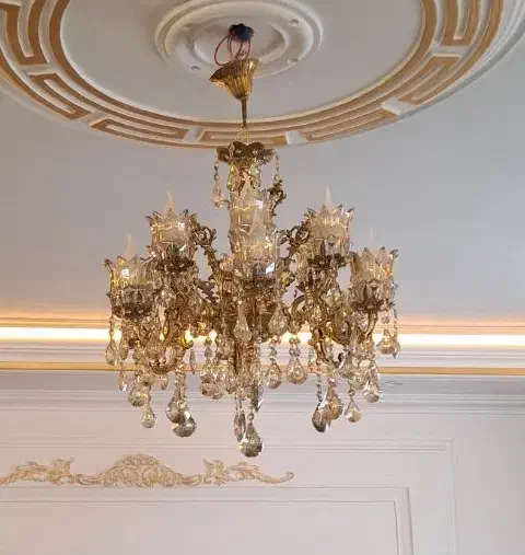 لوستر برنجی|لوستر و چراغ آویز|شازند, |دیوار