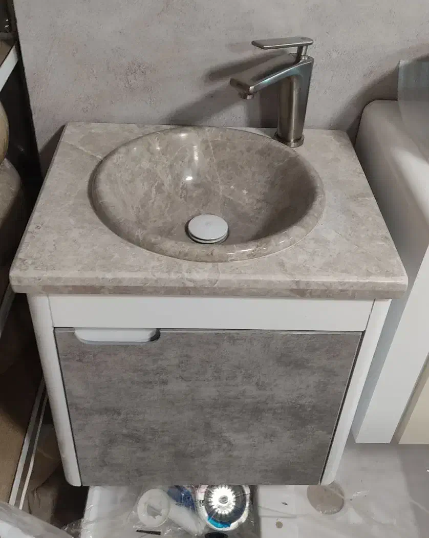 روشویی سنگی ۴۰×۵۰ طوسی توکار|لوازم سرویس بهداشتی|قزوین, |دیوار