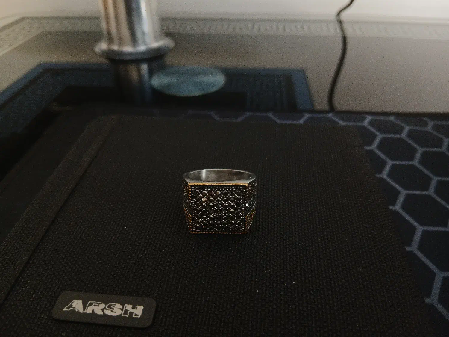 انگشتر نگینی سیاه قلم|جواهرات|کرمان, |دیوار