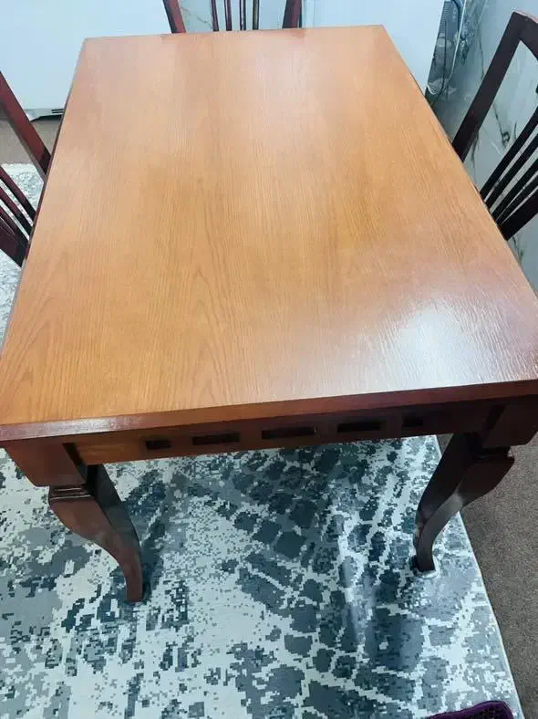 میز غذا خوری چوبی چهار نفره با صندلی|میز و صندلی غذاخوری|لنجان, |دیوار