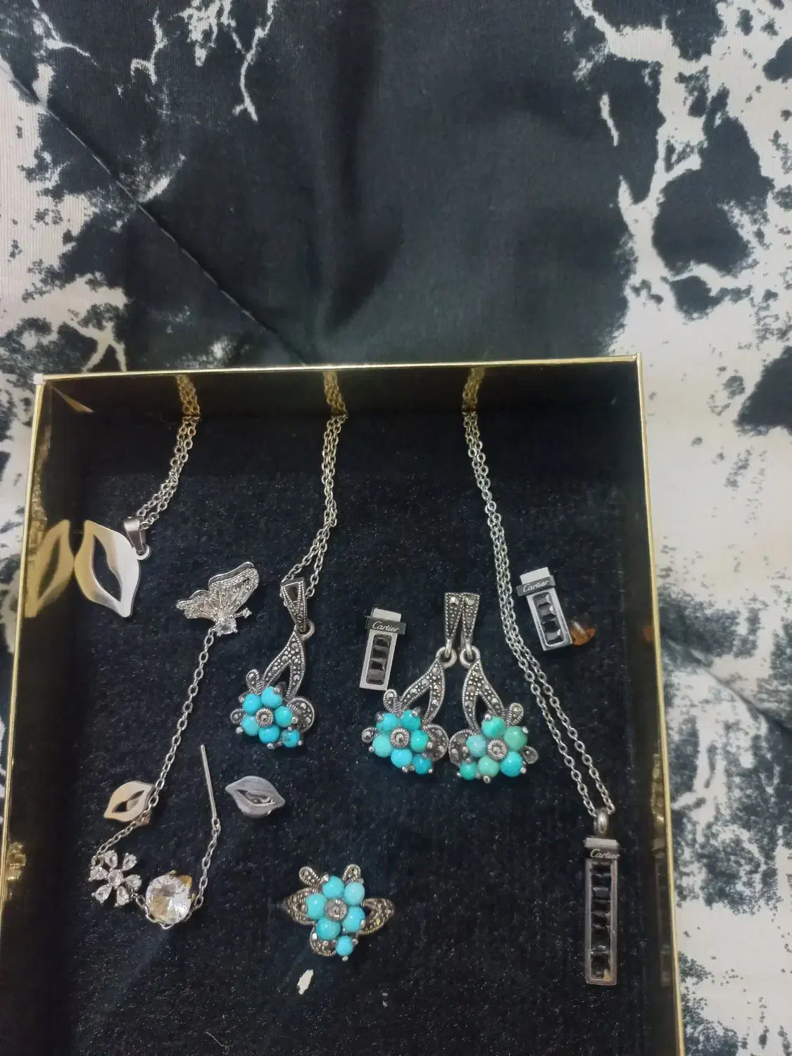 نیم ست نقره و فیروزه|جواهرات|نیشابور, شهرک قدس|دیوار