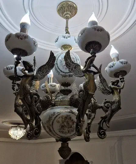 لوستر تمام برنج ۱سال کار|لوستر و چراغ آویز|مشهد, آزادشهر|دیوار