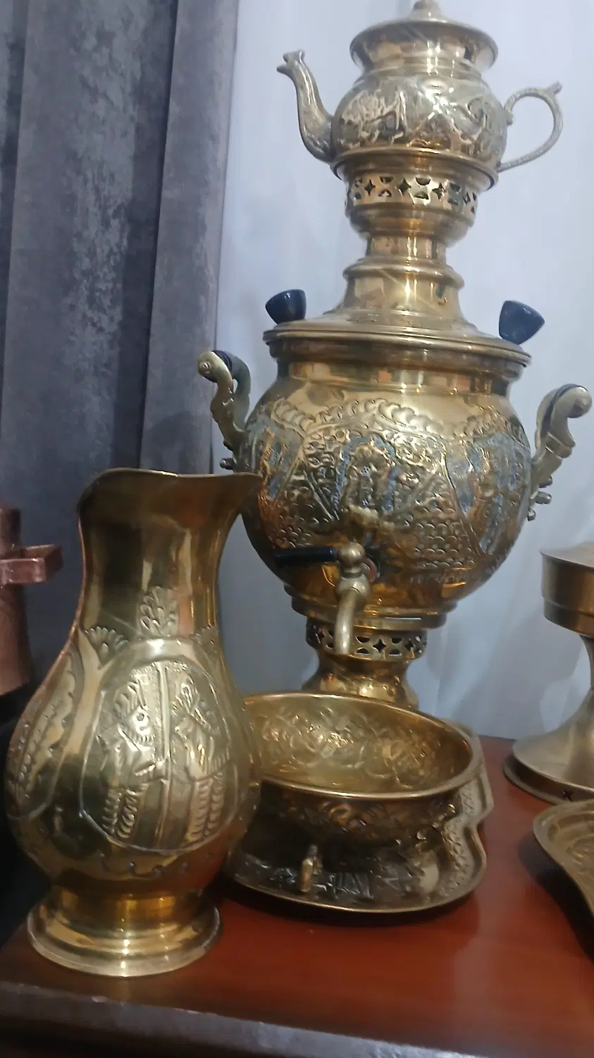 دوسرویس سماور زغالی|کلکسیون اشیاء عتیقه|تهران, فرحزاد|دیوار
