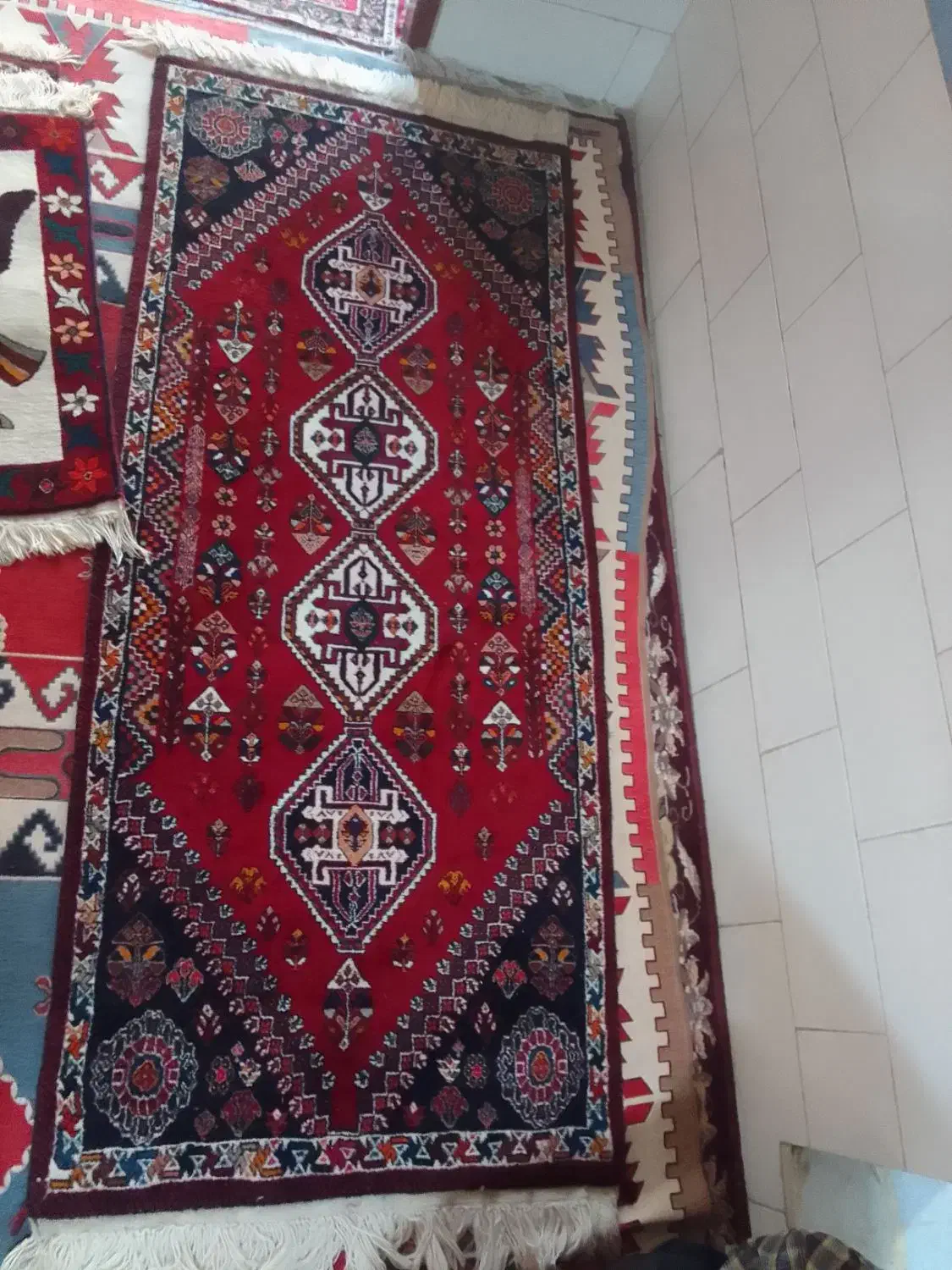 قالی محلی|فرش|مرودشت, مختارآباد|دیوار