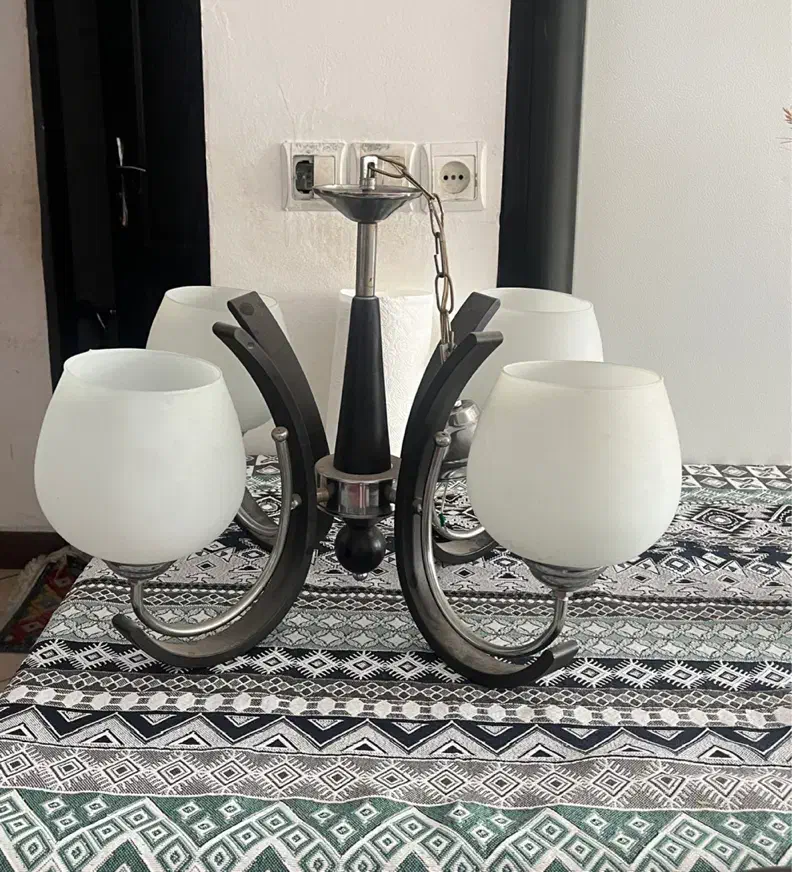 لوستر ۴ شعله|لوستر و چراغ آویز|گرگان, |دیوار