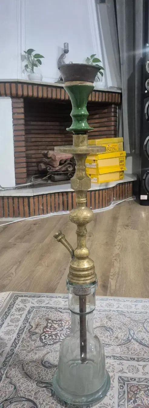 قلیون برنجی قهوه خونه ایی گرم بالا آب بندی شده|کلکسیون و سرگرمی|کرج, کوی مدرس|دیوار