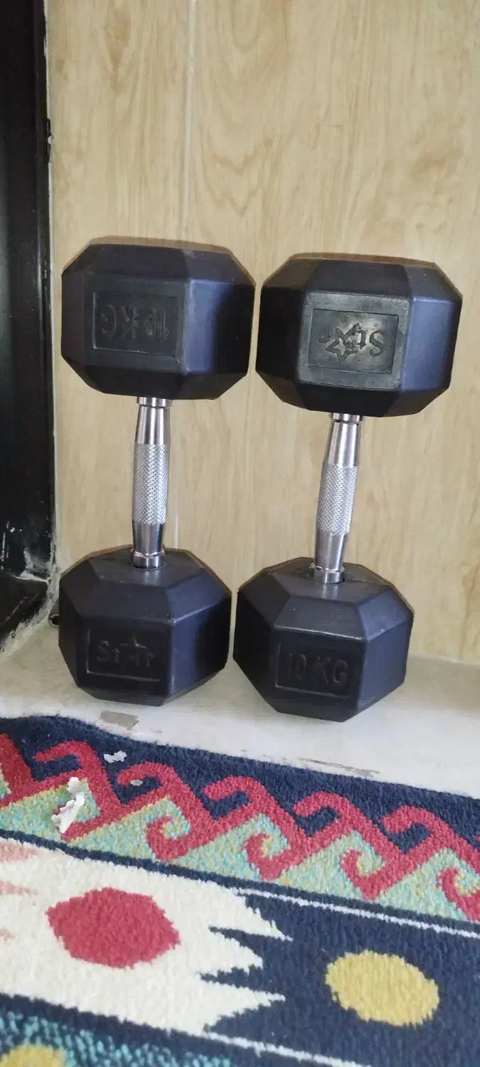 دمبل ده کیلویی شیش ضلعی|تجهیزات ورزشی|شاهین دژ, |دیوار