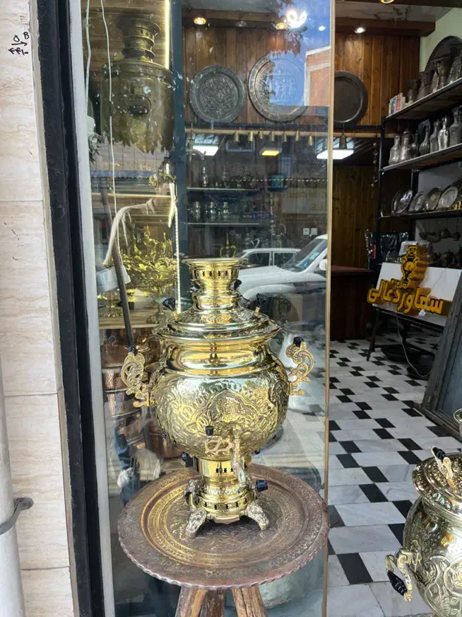 سماور ۸ لیتری برنجی گازی|سماور، چایساز، قهوهساز|ساری, |دیوار