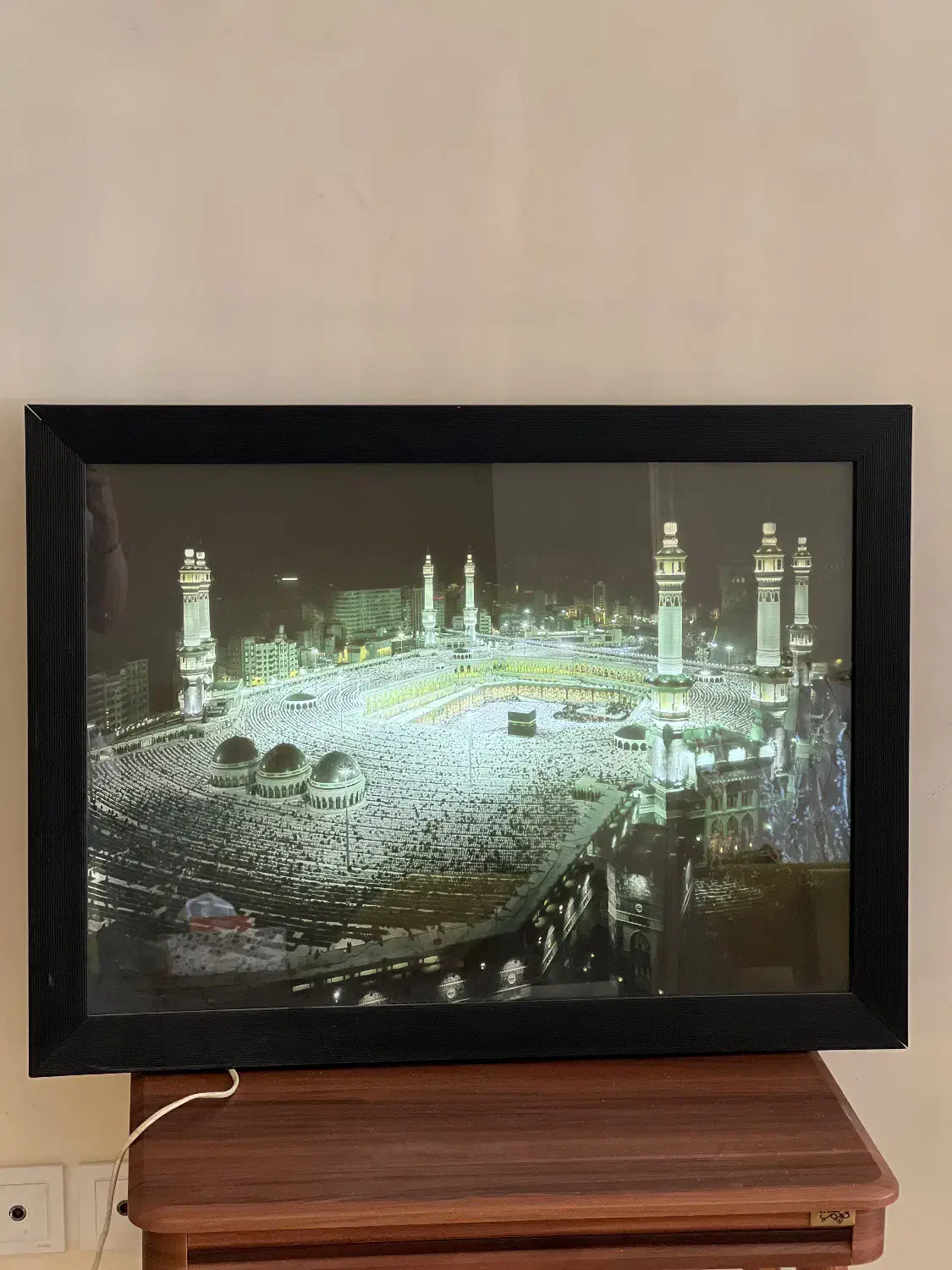 تابلو لایت‌باکس سه‌بعدی مسجدالحرام (نورپردازی LED)|تابلو، نقاشی، عکس|اصفهان, دشتستان|دیوار