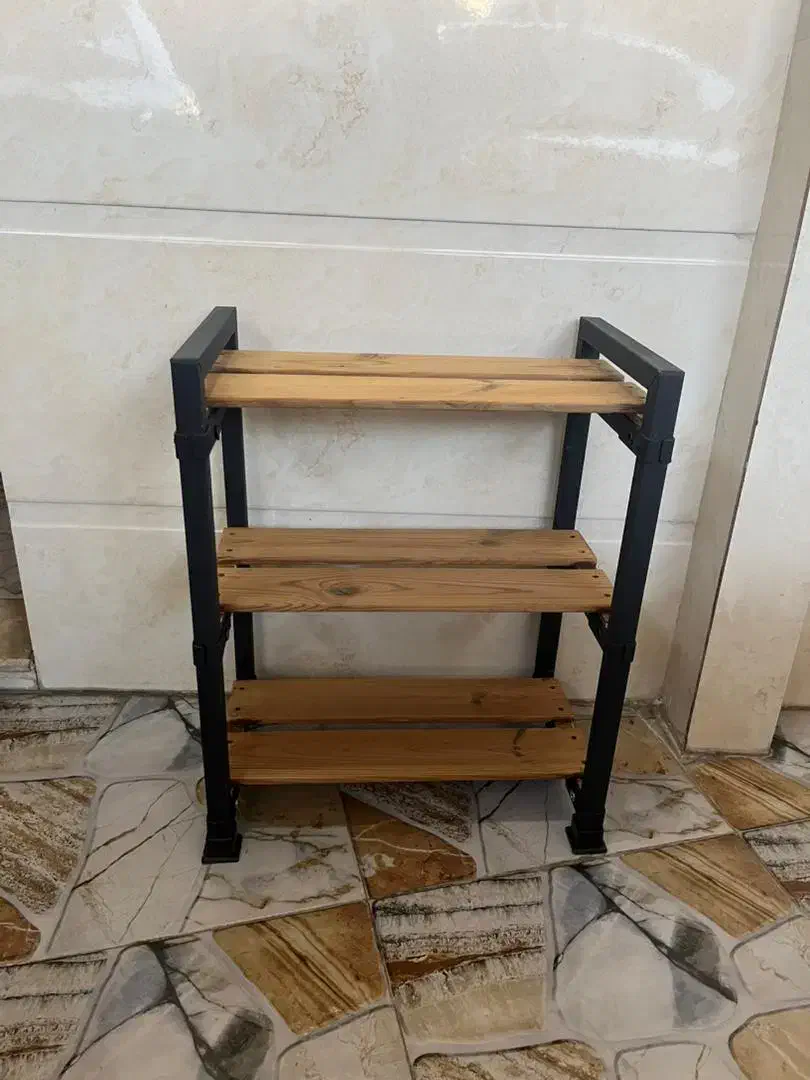 جا کفشی ترکیب فلز و چوب،استند نماز وپایه چرخ خیاطی|جاکفشی، کمد، دراور|اندیمشک, |دیوار