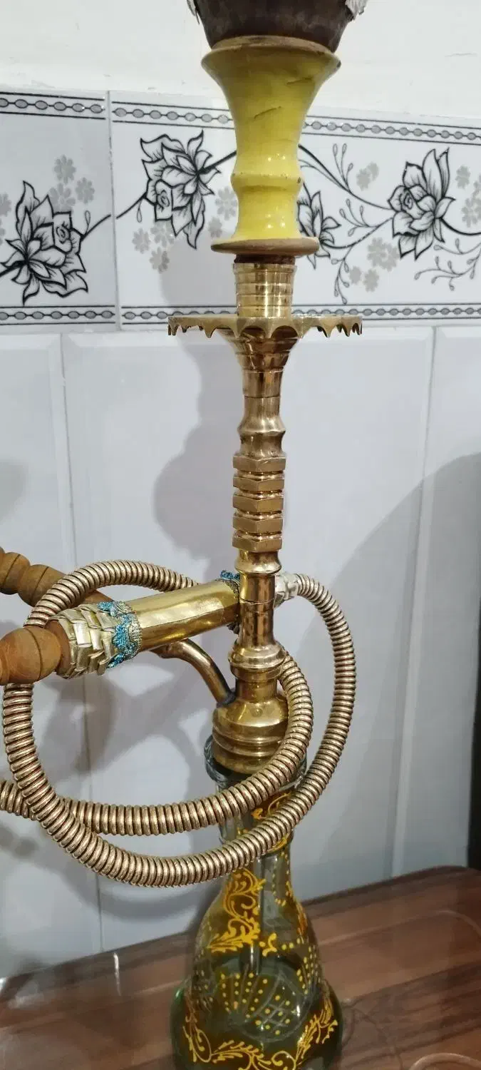 قلیان برنجی رضا ترک|کلکسیون و سرگرمی|نسیمشهر, |دیوار