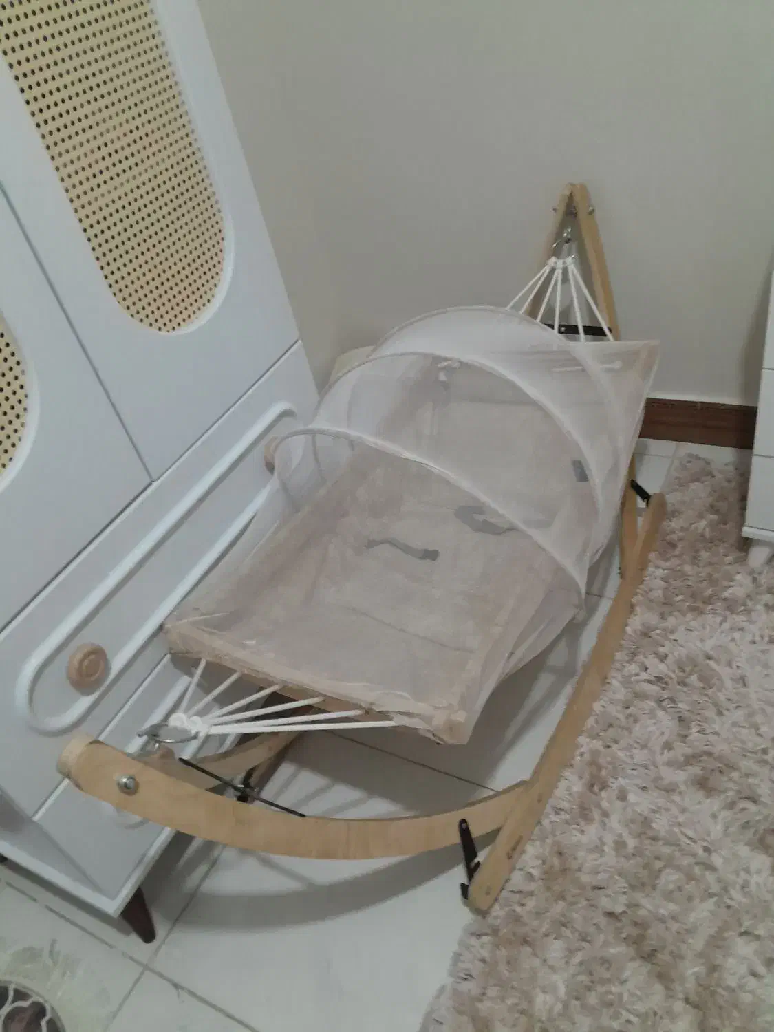 گهواره تاشو با پشه بند و تشک بازی کودک|تخت و صندلی بچه|سامان, |دیوار