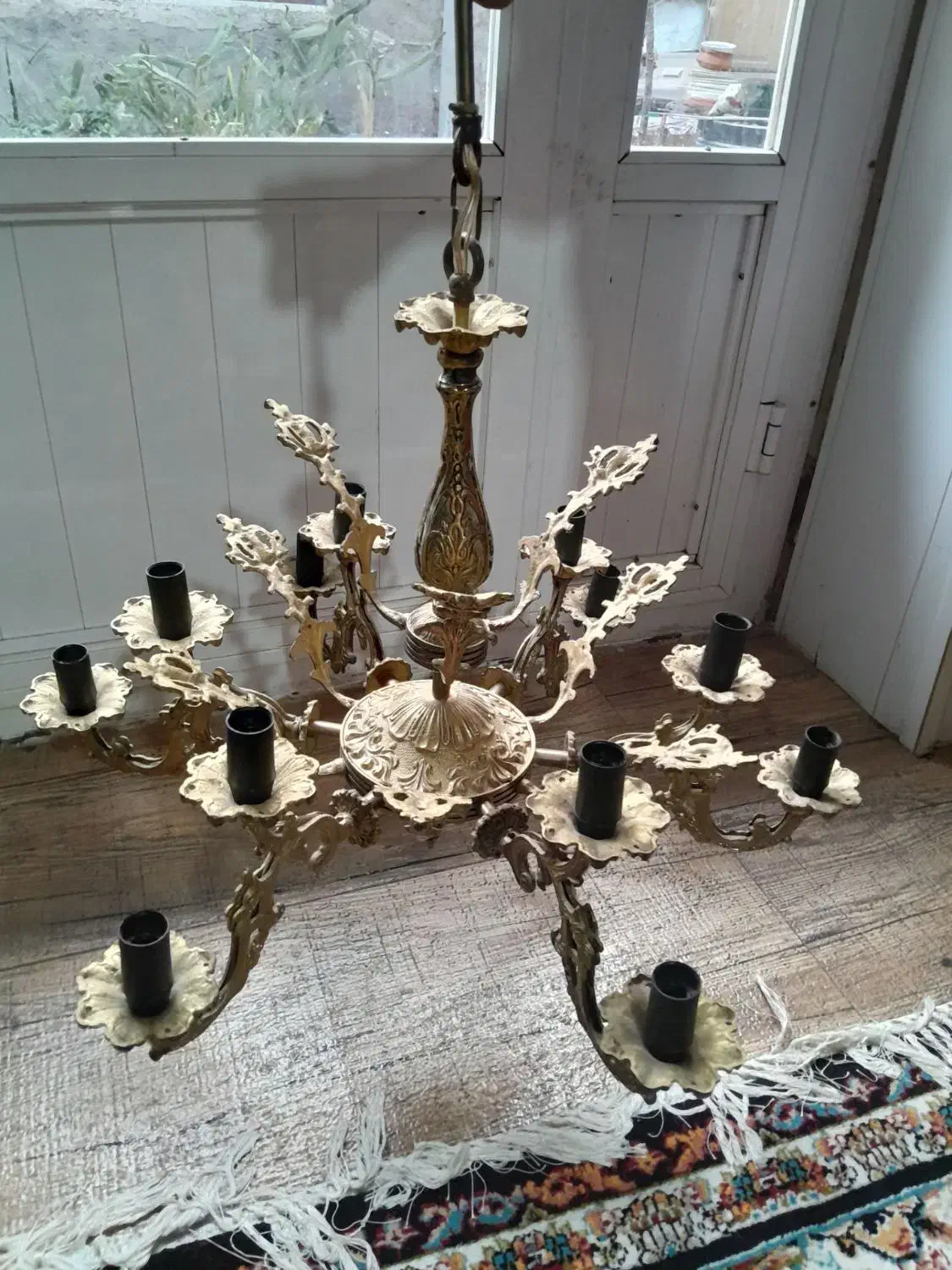 لوستر برنزی|لوستر و چراغ آویز|تبریز, |دیوار