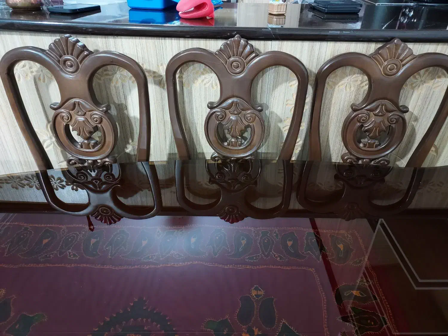 میز نهارخوری هشت نفره|میز و صندلی غذاخوری|بافت, |دیوار