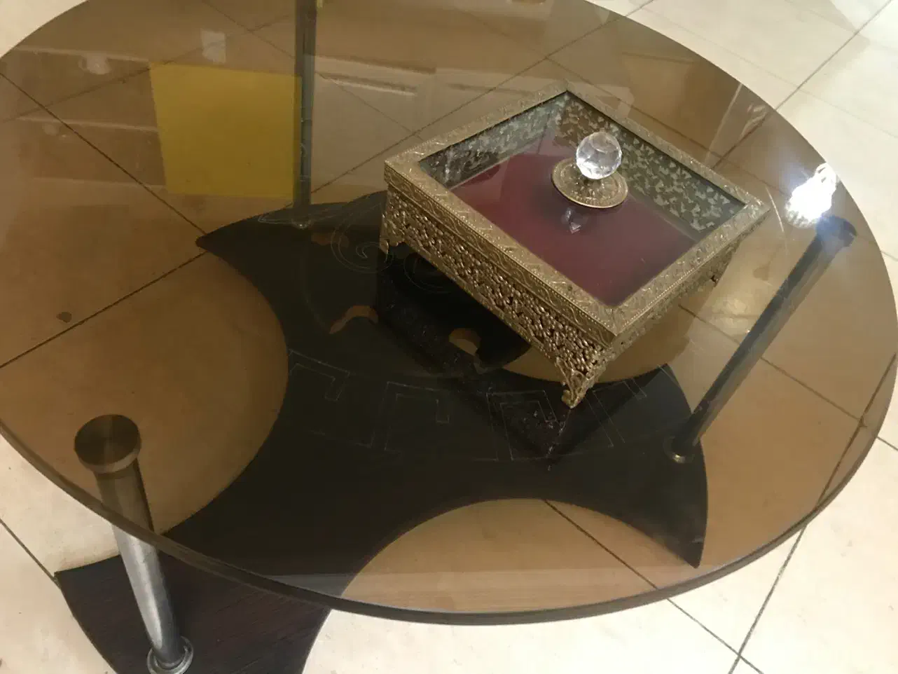 میز شیشه ای چوبی و شکلاتی|میز و صندلی غذاخوری|تهران, ازگل|دیوار