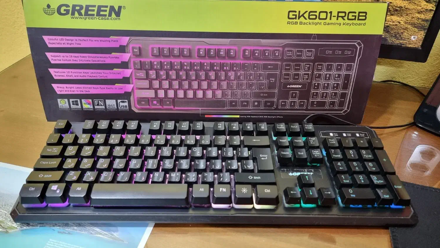 کیبورد گیمینگ گرین RGB|قطعات و لوازم جانبی رایانه|بوشهر, |دیوار