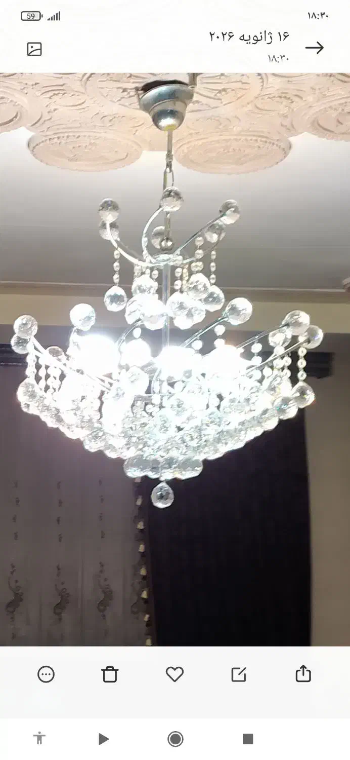 لوستر شیک هشت شعله تمیز|لوستر و چراغ آویز|الوند, |دیوار