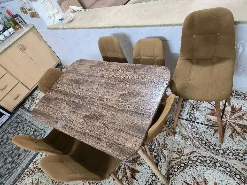 یک دست ناهارخوری 6نفره با یک عدد صندلی اپنی|میز و صندلی غذاخوری|کازرون, |دیوار