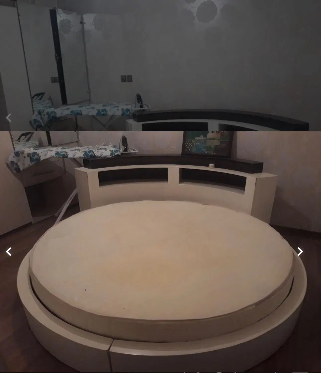 تخت گرد سفید زیبا|تخت و سرویس خواب|خرم‌آباد, |دیوار