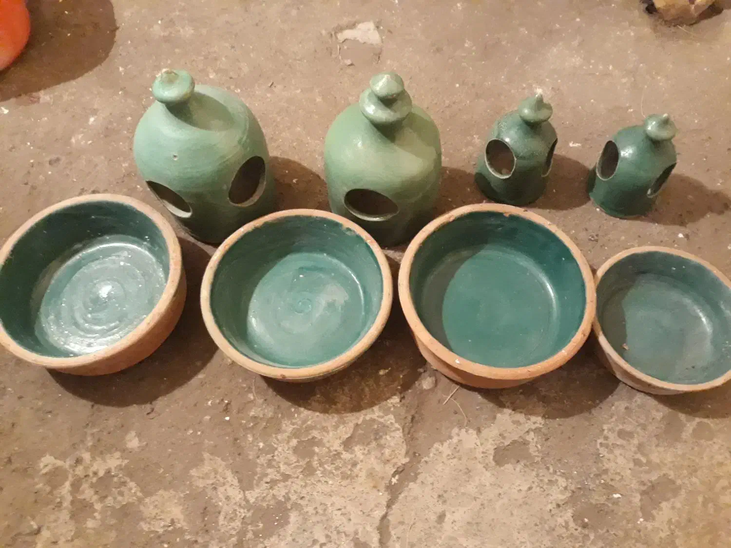 ابخوری و لانجین برای لانه پرندگان سفالی|لوازم جانبی حیوانات|کرمانشاه, |دیوار