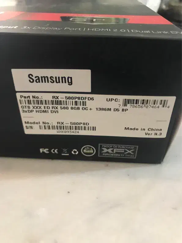 کارت گرافیک XFX RX 580 8G samsung|قطعات و لوازم جانبی رایانه|ارومیه, |دیوار