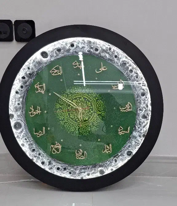 تابلو ساعت ظهور مزین به نام 12 امام|ساعت دیواری و تزئینی|قدس, شهر‌قدس|دیوار