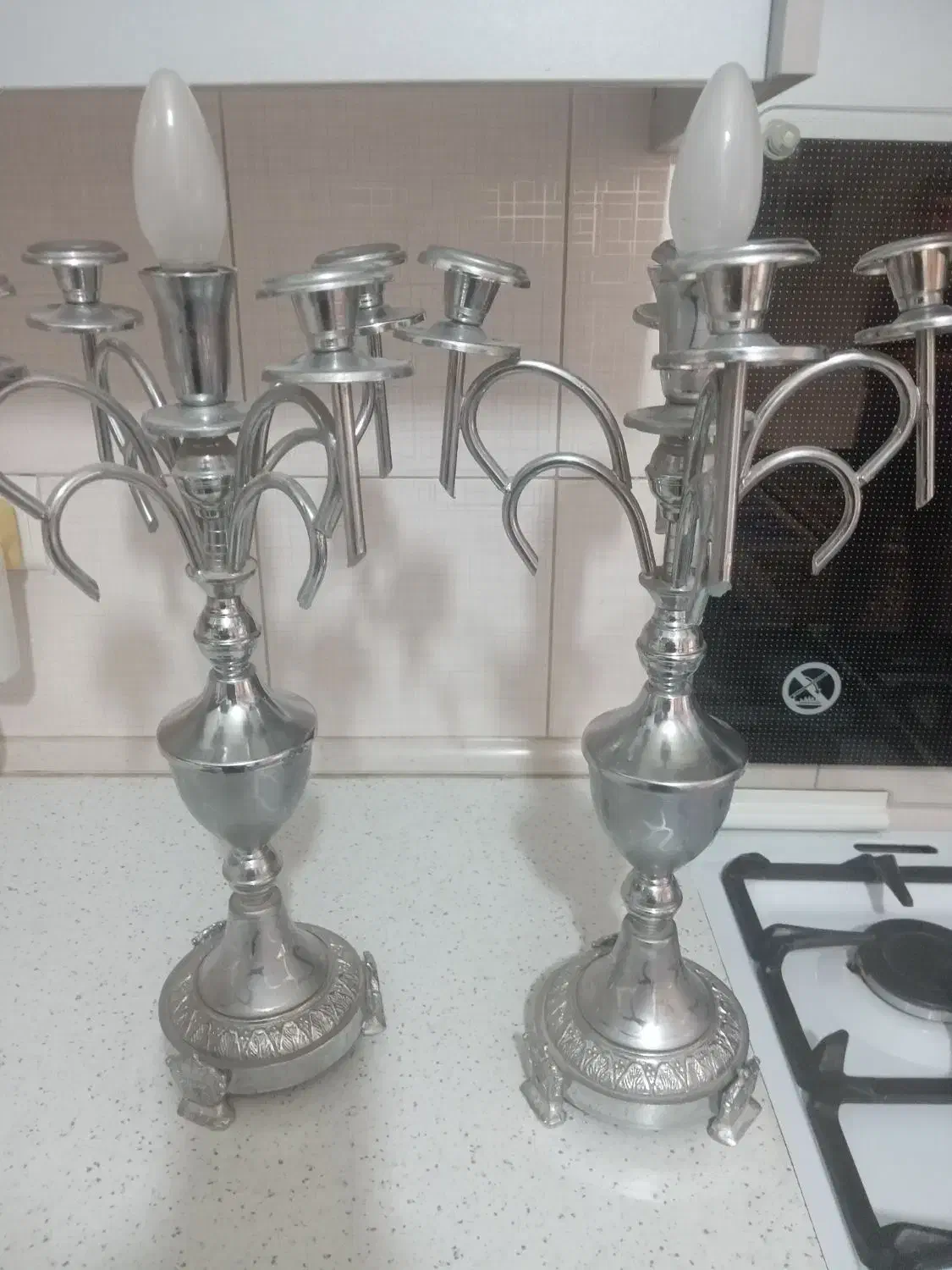 شمعدان نقره ای|کلکسیون اشیاء عتیقه|فولادشهر, مسکن مهر فولادشهر|دیوار