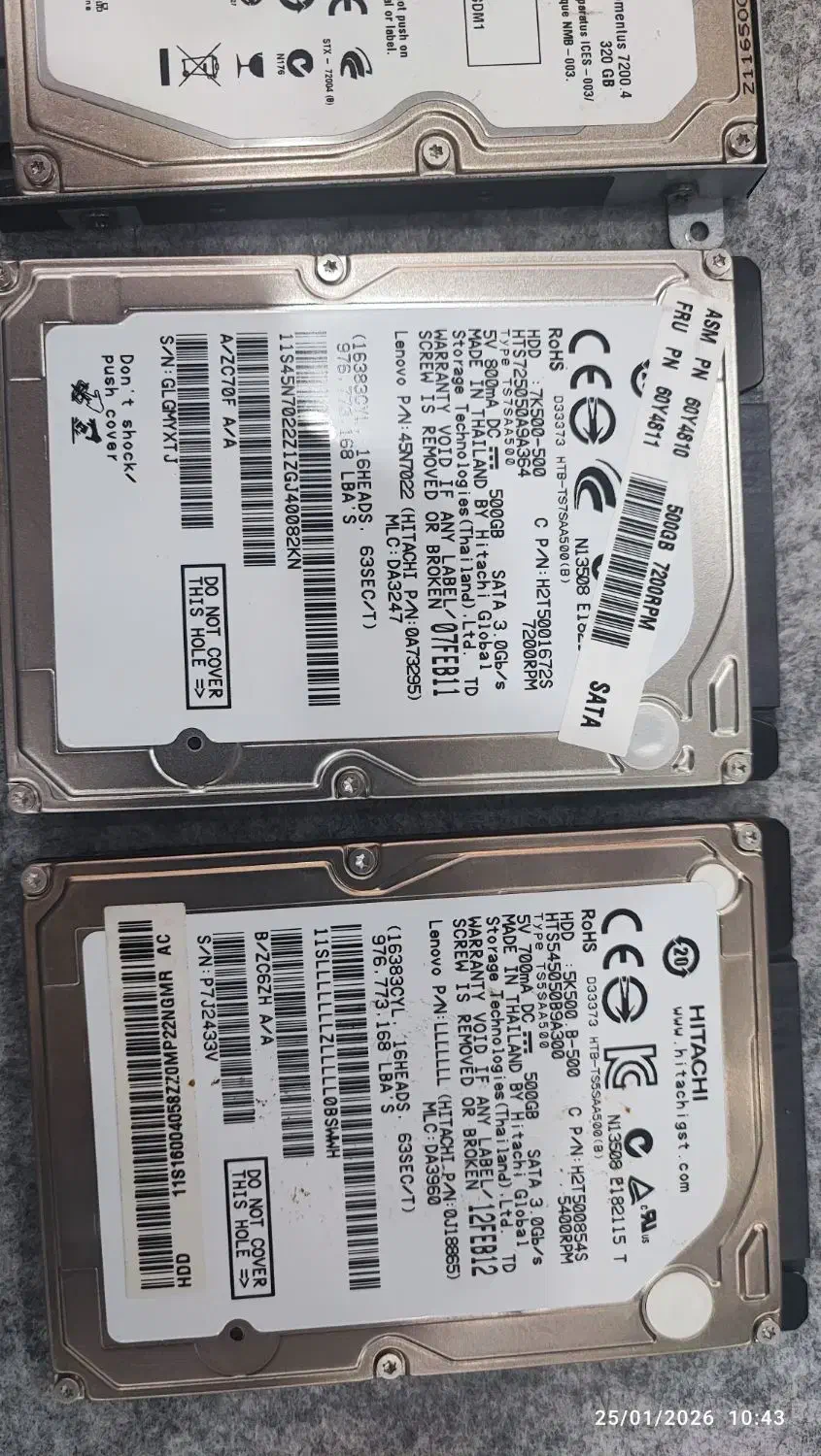 ۳ عدد هارد لپتاپی 500GB سلامت Seagate Hitachi|قطعات و لوازم جانبی رایانه|تهران, سهروردی|دیوار