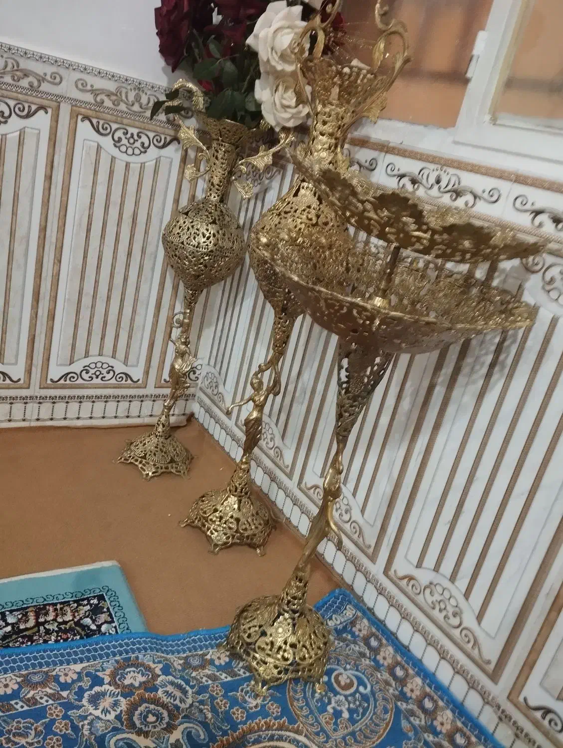 برنز میوه خوری و گلدان|صنایع دستی و سایر لوازم تزئینی|میانه, |دیوار