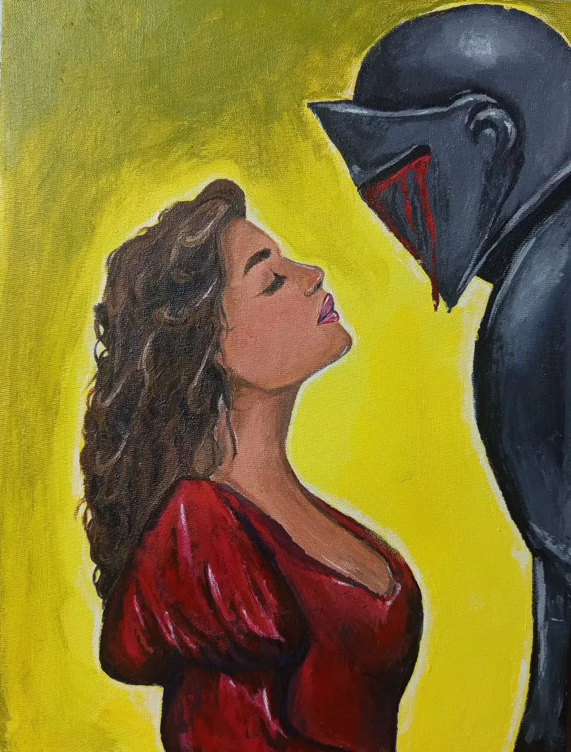 نقاشی اکریلیک شوالیه و شاهدخت|تابلو، نقاشی، عکس|بم, |دیوار