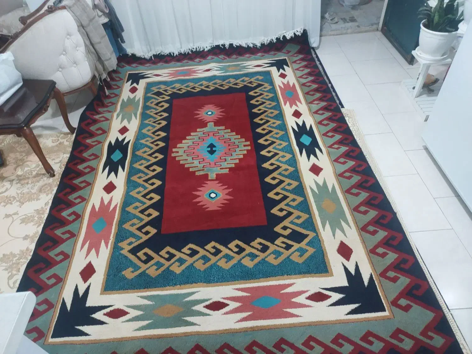 فرش کارکرده سالم سالم|فرش|باغستان, |دیوار